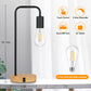 Set of 2 Touch Control 3-Way Dimmable Industrial Table Lamp with 2 USB Charging Ports & AC Outlet Metal Bedside Nightstand Desk Lamp for Bedroom Living Room, Vintage ST64 E26 Edison LED Bulbs Included