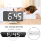 Digital Alarm Clock with 2 USB Charger Ports, LED Mirror Alarm Clocks for Bedrooms Office, Snooze Function, Adjustable Brightness, Bedside Alarm Clocks (White)