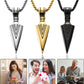 3 Pieces Christmas Stainless Steel Pendant Chain Necklace Spearpoint Necklace