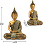 Nacome Meditating Seated Thai Buddha Statue Praying Collectibles Figurines,Zen Garden Buddha Sculpture-Indoor/Outdoor Decor for Home,Porch Yard Art Decoration,Polyresin,Gold Buddah,Gift