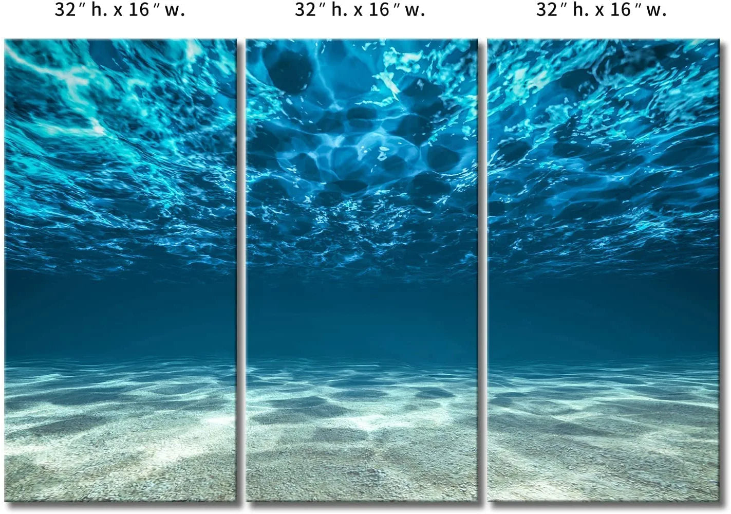 3 Panel Blue Ocean Sea Wall Art Painting on Canvas the Pictures Modern Artwork for Office Home Decor