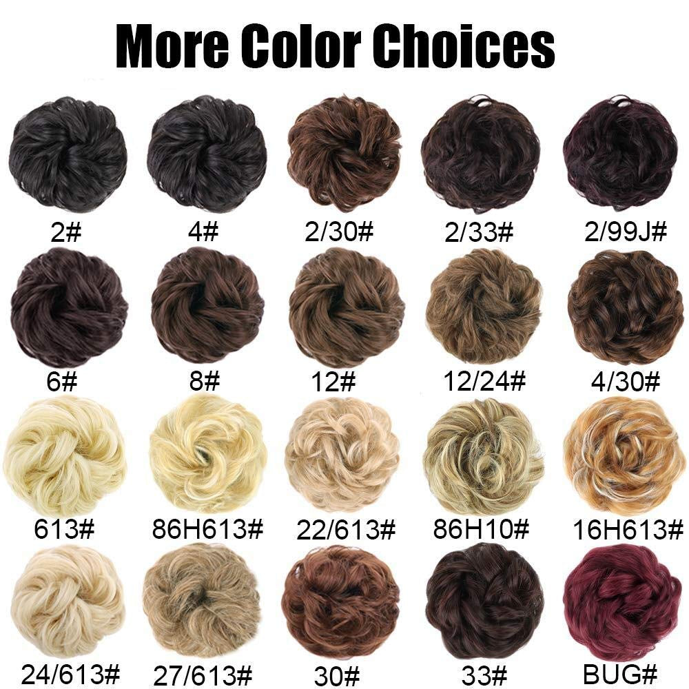 1PCS Messy Hair Bun Hair Scrunchies Extension Messy Synthetic Chignon for Women Updo Hairpiece (33#(Dark Auburn))