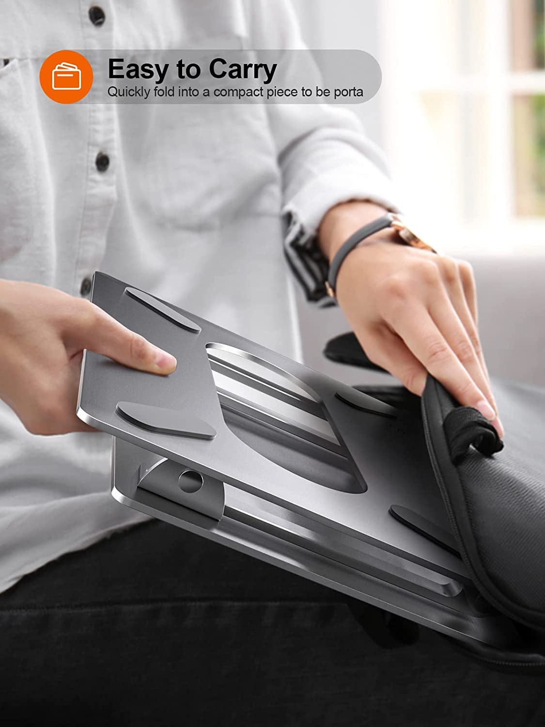 Adjustable Laptop Stand for Desk, Ergonomic Portable Computer Stand Aluminum Laptop Holder with Heat-Vent to Elevate Laptop, Macbook, Air, Pro, Dell XPS, Samsung, 11-17" All Laptop Stand Holder