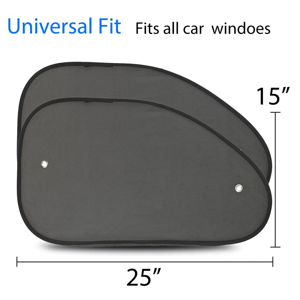 2Pcs Car Rear Side Window Sun Visor, Car Front Window Shade, Baby Window Sun Shades, Sun Glare UV Rays Protection, Mesh Back Window Visor Fit for Vehicle, Truck, SUV, Auto