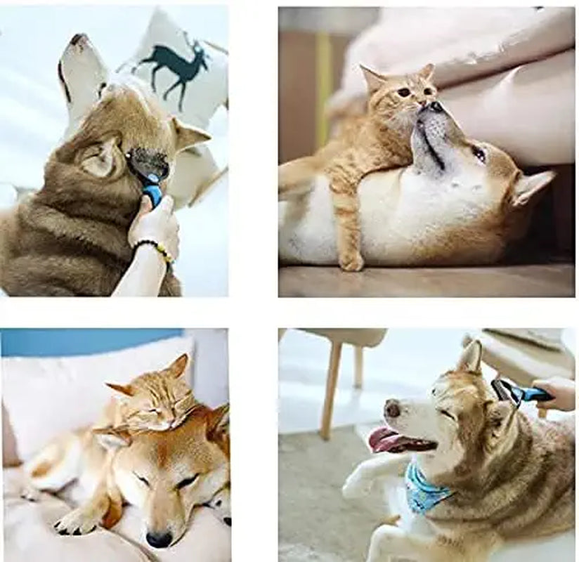 Pet Grooming Tool- 2 Sided Undercoat Rake for Dogs &Cats-Safe and Effective Dematting Comb for Mats&Tangles Removing-No More Nasty Shedding or Flying Hair
