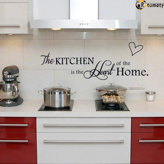'The Kitchen' Quote Wall Stickers Kitchen & Dining Room Wall Decal Vinyl Home Décor (Size B)
