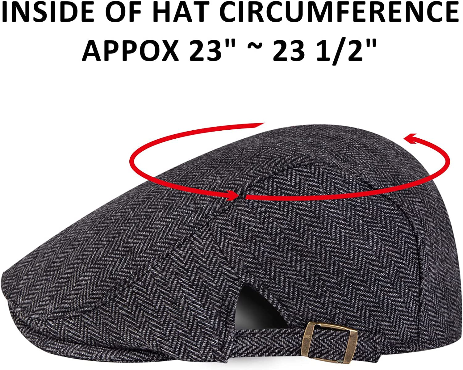 2 Pack Newsboy Hats for Men Classic Herringbone Tweed Wool Blend Flat Cap Ivy Gatsby Cabbie Driving Hat