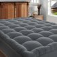 Mattress Pad Cover, Cooling Mattress Topper, Soft Qulited Fitted Pillowtop Mattress Protector down Alternative Overfilled with 8-21 Inch Deep Pocket (Gray - Checkered, California King)