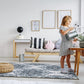 Ottohome Collection Boho Design Non-Slip Rubberback 3X5 Area Rug, 3'3" X 5', Blue/Ivory