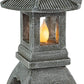 Pagoda Garden Statue, Solar Powered Statue Japanese Garden Decor, Outdoor Zen Garden Lantern, Flickering LED Garden Light (Tranquil Pagoda)