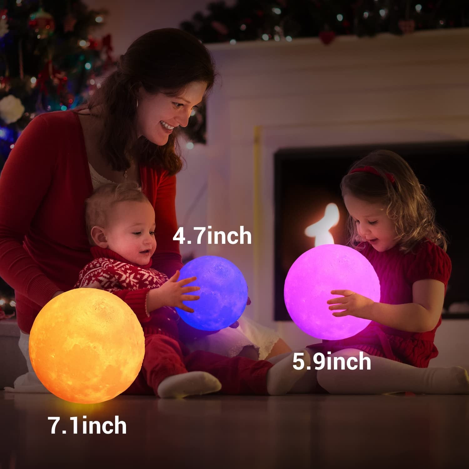 Moon Lamp, 16 Colors 7.1 Inch 3D Print Moon Light with Stand Remote Touch Tap Control, USB Rechargeable Dimmable LED Night Lights for Kids Adults Friends Family Lover Birthday Christmas Gifts