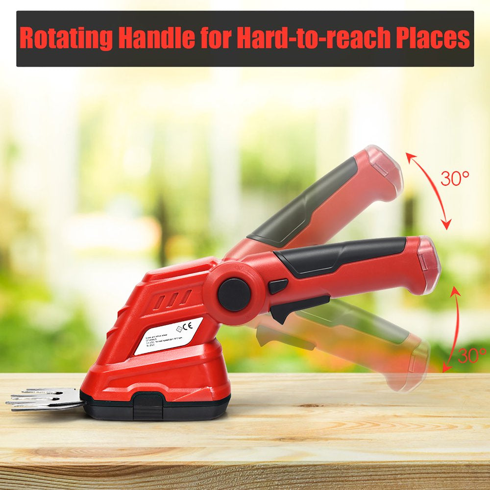 IRONMAX 3.6V 2-In-1 Cordless Grass Shear Cutter Shrub Trimmer W/Rechargeable Battery