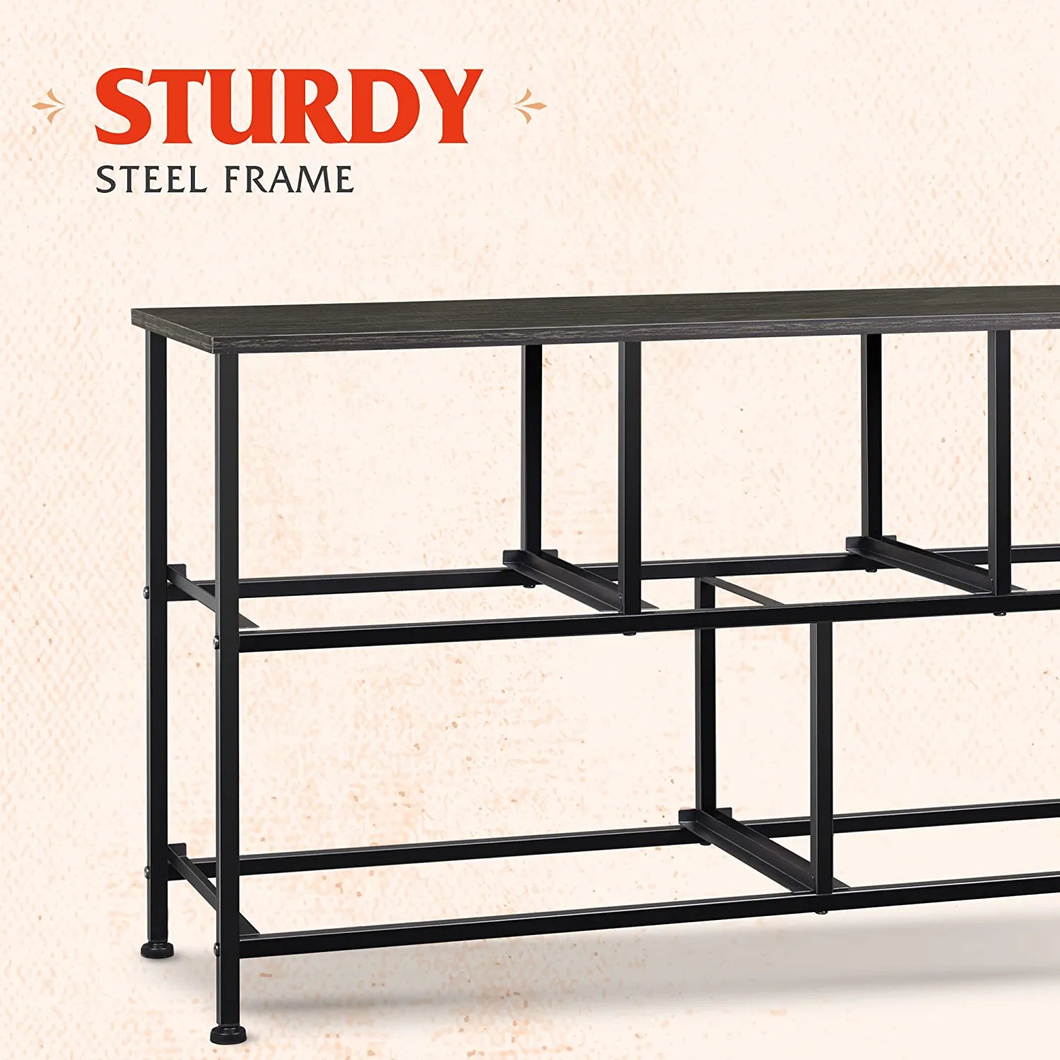 Dresser for Bedroom with 5 Drawers, Wide Chest of Drawers, Fabric Dresser, Storage Organizer Unit with Fabric Bins for Closet, Living Room, Hallway, Nursery, Charcoal Black Wood Grain Print