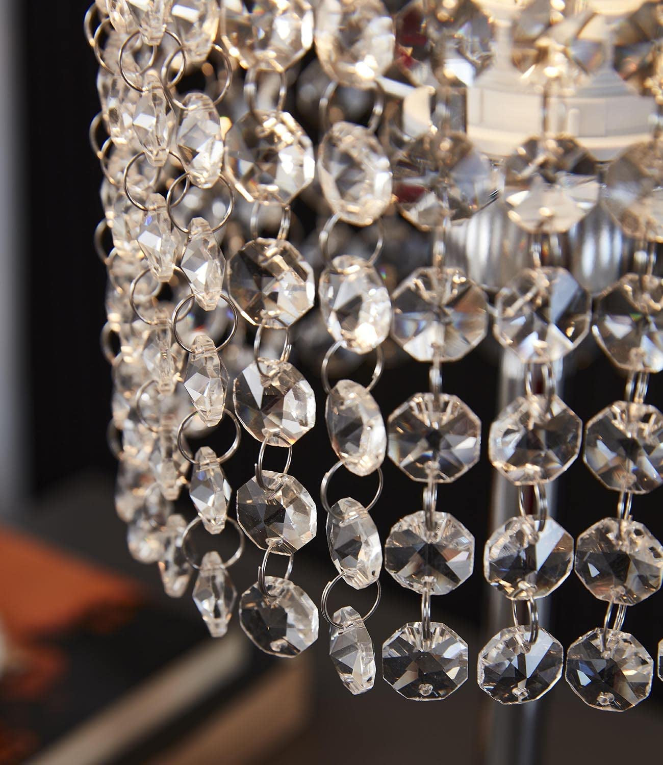 Surpars House Elegant Crystal Silver Table Lamp