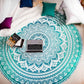 Tealtastic Mandala round Tapestry Hippie Indian Mandala Beach Roundie Picnic Table Throw Hippy Bohemian Spread Boho Gypsy Cotton Tablecloth Beach Towel Meditation round Yoga Mat - 72 Inches, Green