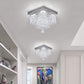 Modern Crystal Chandeliers Flush Mount Ceiling Light Lamp,Mini Square Flush Mount Ceiling Light Fixture Diameter 9.84 Inch Height 11.8 Inch, 4 Lights