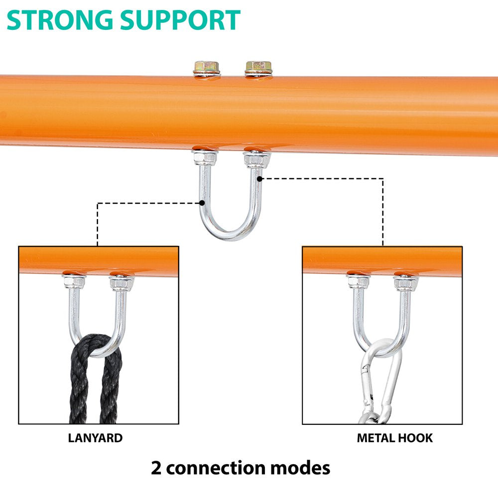 Kids Outdoor A-Frame Swing Stand Set, Large Frame Heavy Duty Steel All-Weather, Backyard Fun