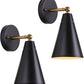 Modern Black Wall Sconces Lighting, 2 Pack Gold Rustic Wall Sconce Fixture Farmhouse Wall Lamp Simplicity Bronze Finish Arm Swing Industrial Wall Lights for Bedroom,Living Room,Reading,Kitchen