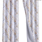 White Tree Curtains for Bedroom 84Inch Half-Blackout Yellow Grey Print Branch Curtains for Living Room Window Treatment Set 50”W Grommet Top Set of 2