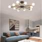 Semi Flush Mount Ceiling Light,10-Light E26 Base Modern Black Sputnik Chandelier,Industrial Ceiling Lamp Fixture for Kitchen Farmhouse Living Room Dining Room