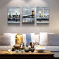 Family Bedroom Wall Decor Canvas Wall Art for Living Room Modern Wall Decorations for Bathroom Night View Paintings Kitchen Canvas Art Hang Pictures Artwork Home Decoration 3 Pieces