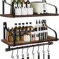 Wall Shelves for Kitchen Storage, Floating Shelves with Towel Bar & 8Pcs Removebal Hooks Floating Shelf for Wall Bathroom Bedroom Living Room Kitchen