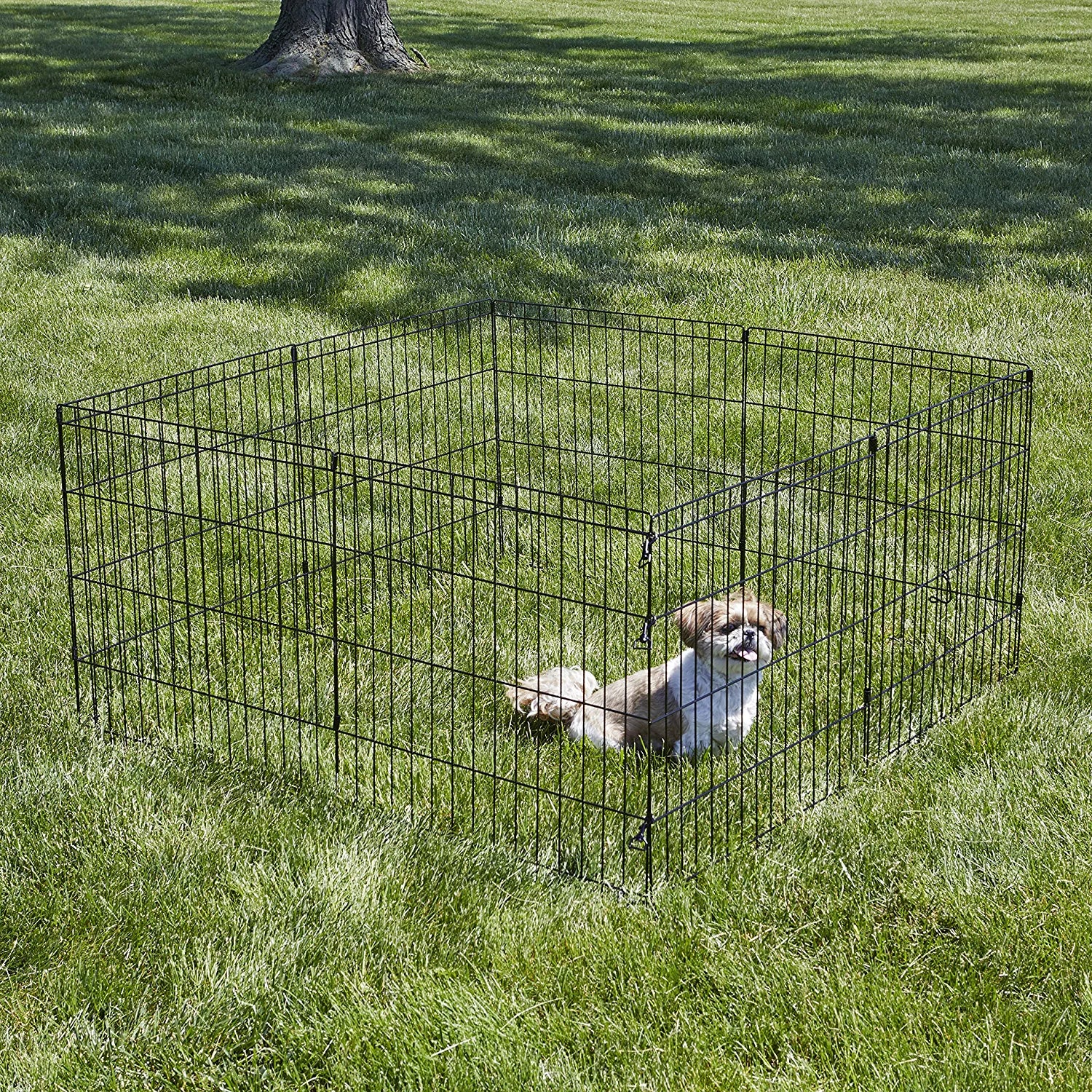 New World Pet Products B550-24 Foldable Exercise Pet Playpen, Black, Small/24 Inch X 24 Inch