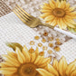 Vinyl Tablecloth Flannel Backed Stain-Resistant PVC Table Cloth Waterproof Oil-Proof Wipeable Indoor/Outdoor Picnic, BBQ and Dining Table Cover(60 X 84 Inch, Sunflower)