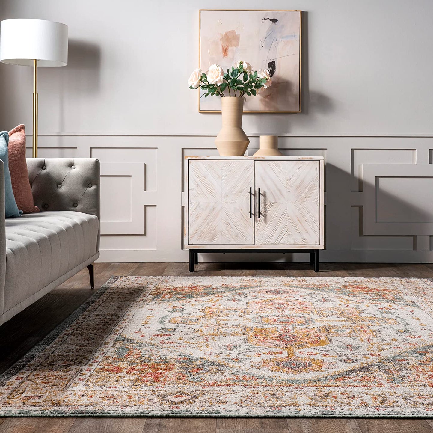 Shane Persian Vintage Area Rug, 5' 3" X 7' 7", Beige