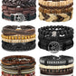 24 Pcs Woven Leather Bracelet for Men Women Cool Leather Wrist Cuff Bracelets Adjustable