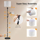 LED Floor Lamps for Living Room, 15W Dimmable Floor Lamp with 4W Adjustable Reading Light, 3000K Brightness Light, Modern Floor Lamp with Linen Lampshade,Led Standing Lamp for Bedroom,Office,Farmhouse