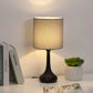 Small Table Lamps - Vintage Bedside Nightstand Lamps Set of 2 for Bedroom, Office, College Dorm with Metal Base & Fabric Lamp, Gray