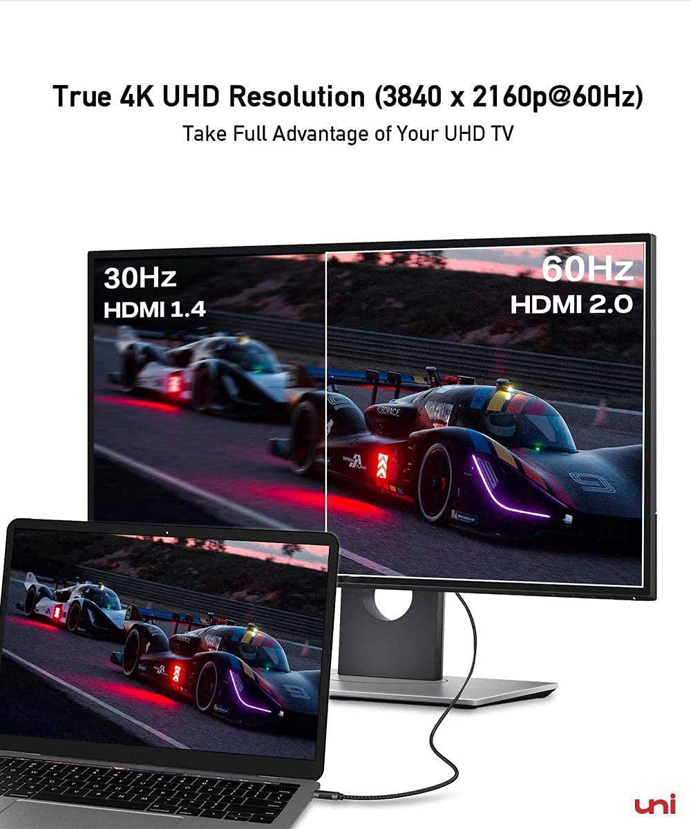 USB C to HDMI Cable for Home Office 3Ft 4K@60Hz,  USB Type-C to HDMI Braided Cable (Thunderbolt 3 Compatible) with Macbook Pro 2021/2020, Macbook Air/Ipad Pro 2020/2018, Samsung S21, and More