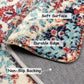 Bohemian Floral Medallion Area Rug - 2X4 Oriental Distressed Hallyway Runner Rug Doormat Faux Wool Non-Slip Bath Mat Washable Low-Pile Carpet for Kitchen Laundry Room(2 X 4, Orange Medallion)