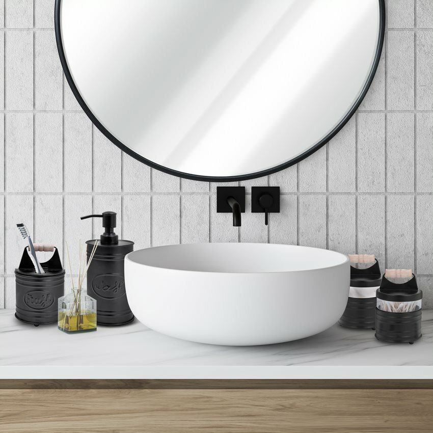 Autumn Alley Glass & Black Farmhouse Bathroom Accessories Set- 4 Pieces