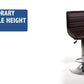 Flash Furniture Betsy Modern Brown Vinyl Adjustable Bar Stool with Back, Counter Height Swivel Stool with Chrome Pedestal Base