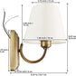 Wall Sconce Vintage Style Wall Light Fixture, Classic Wall Lamp for Indoor, Bedroom, Antique Brass with Beige Fabric Shade