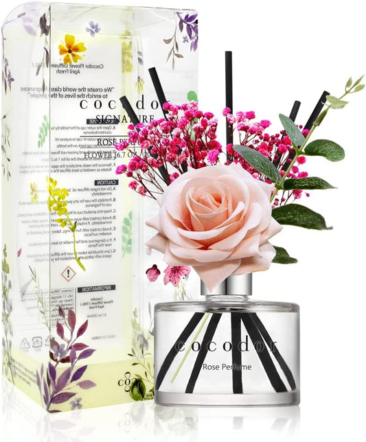 COCODOR Rose Flower Reed Diffuser/Rose Perfume/6.7Oz(200Ml)/1 Pack/Reed Diffuser, Reed Diffuser Set, Oil Diffuser & Reed Diffuser Sticks, Home Decor & Office Decor, Fragrance and Gifts