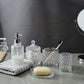 Set of 5 Glass Bathroom Accessories Set Include Soap Dispenser & Tumbler & Soap Dish & Toothbrush Holder & Apothecary Jar(Luxurious Crystal Sparkling Colored)