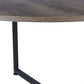 Grey Top Black Frame Ashwood round Coffee Table, 31.5 X 31.5