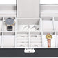 Watch Box, 8 Slots Lockable Leather Watch Case Organizer with Ring Storage for Women Men, Black