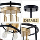 Industrial Semi Flush Mount Ceiling Light Fixture, 3-Light Farmhouse Vintage Black Ceiling Lamp with Adjustable Socket, Rustic Chandelier Metal Cage Shade for Kitchen Hallway Entryway Passway Bedroom