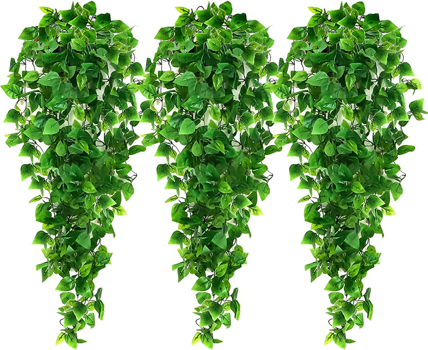 3Pcs Artificial Hanging Plants, 3.6Ft Fake Hanging Plant, Fake Ivy Vine for Wall House Room Indoor Outdoor Decoration (No Baskets)