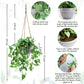 Hanging Plant Fake Hanging Plants with Pots, 2 Pack Artificial Hanging Plants, Faux Anthurium Leaf Hanging Basket Plant for Wall Home Room Indoor Outdoor Decor