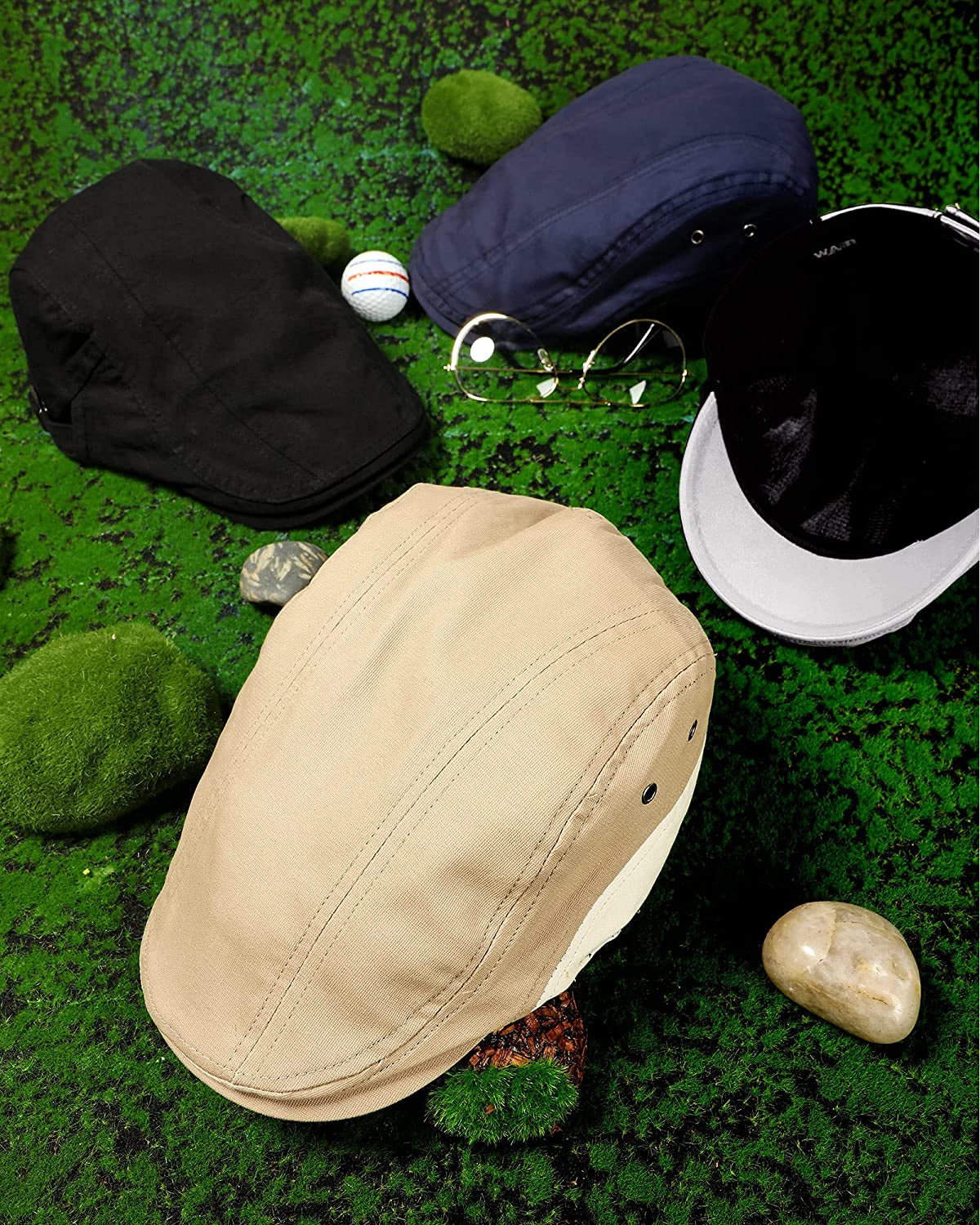 4 Pieces Newsboy Hats for Men Summer Cabbie Cap Newsboy Flat Capivy Cap Newsboy Hunting Hat for Men