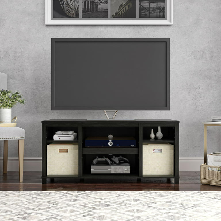 Mainstays Parsons TV Stand for TVs up to 50", Black Oak