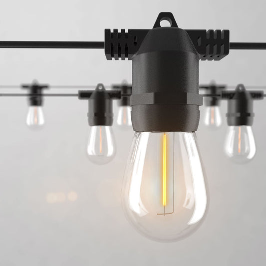 S14 LED Outdoor String Lights, Shatterproof IP65 27Ft (Maximum 918Ft) Outdoor Lights for Patio Lights Outdoor Waterproof, outside Lights for Outdoor Lighting, Edison Vintage Backyard Lights