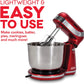 DASH Stand Mixer (Electric Mixer for Everyday Use): 6 Speed Stand Mixer with 3 Qt Stainless Steel Mixing Bowl, Dough Hooks & Mixer Beaters for Frosting, Meringues & More - Red, DCSM250RD