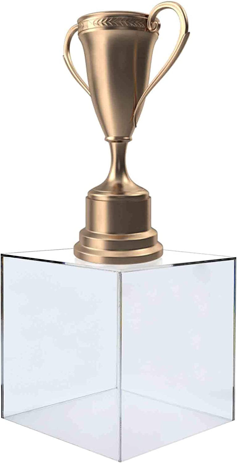 5 Sided Cube Display Box 5 Inch Square Hollow Flippable Bin One Open Side Clear Platform Display Art Pedestal Collectible Cover Showcase Stand Expo Event Wedding Reception by