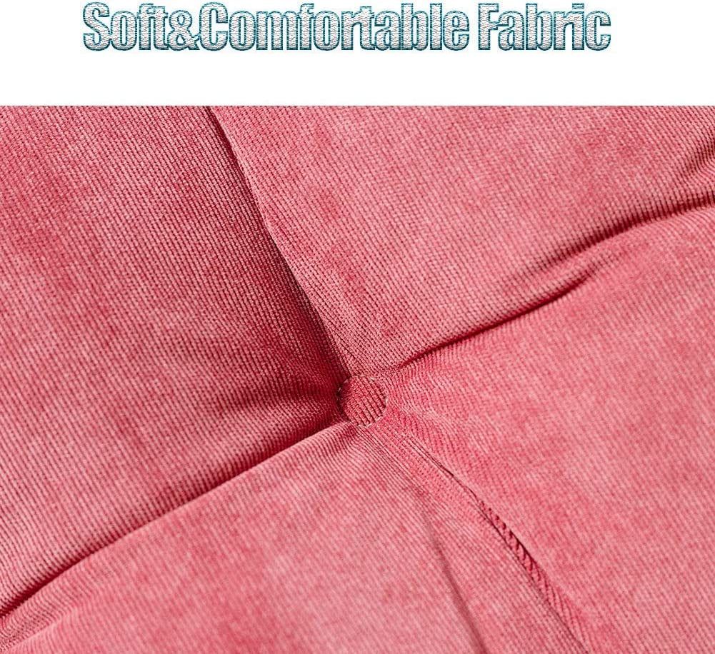 Soft Patio Outdoor Corduroy Chair Pad with Ties Home Decor Indoor Dining Chairs Cushion 18"×18"×3.6" Pink 1Pc